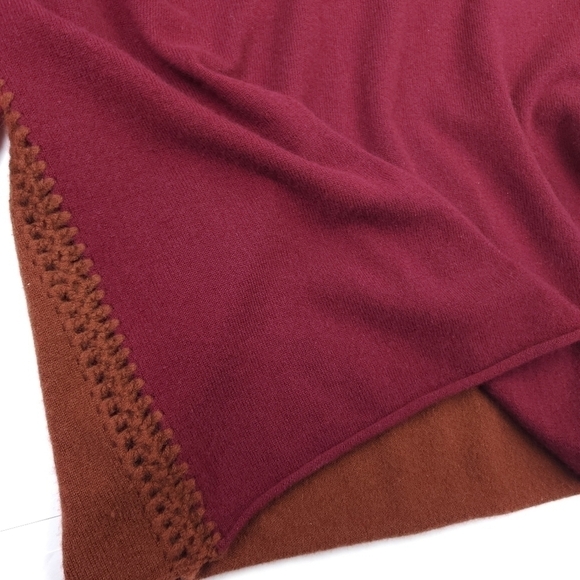 Johnny Was Cashmere Brown Red Sweater  Sz M - Picture 9 of 12